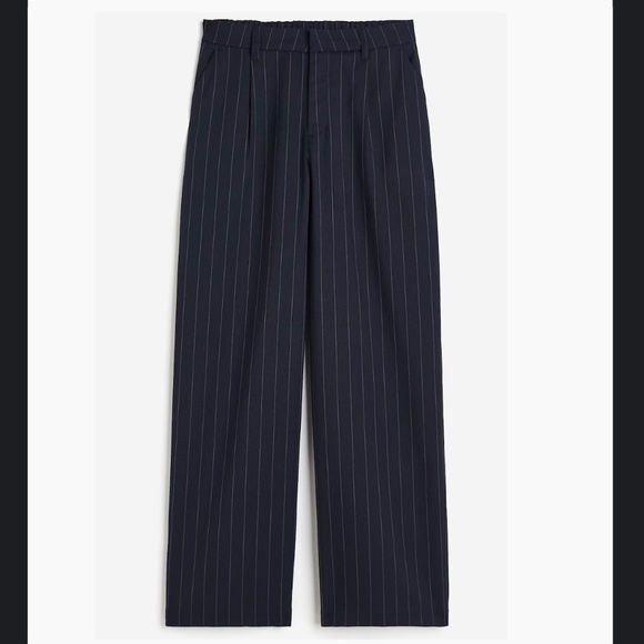 H&M | Dark Navy Pinstripe Dress Pant | Size L - Picture 1 of 2